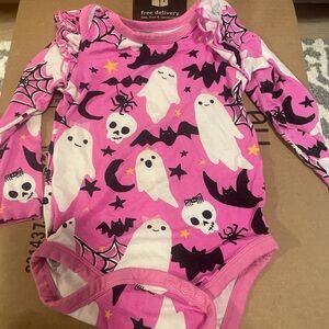 Little Sleepies Pink Halloween Bodysuit
